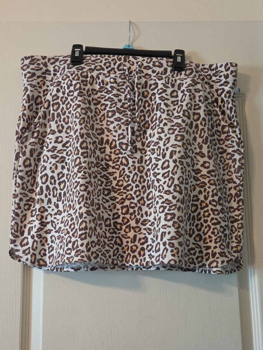 Leopard Print Mini Skirt - Brown & Cream